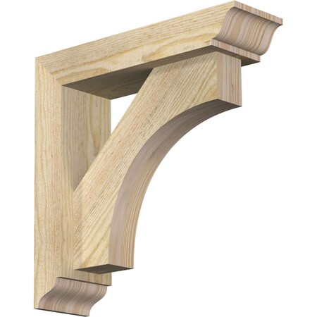 Ekena Millwork Westlake Traditional Rough Sawn Bracket w/ Offset Brace, Douglas Fir, 4"W x 14"D x 14"H BKT0402X14X14WTL01RDF